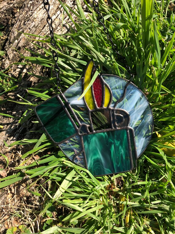 Stained Glass Lighter Suncatcher Zippo Vintage Window Hanging