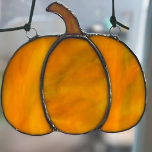 Stained Glass Pumpkin Suncatcher Orange