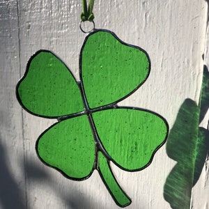 Stained Glass Four Leaf Clover Shamrock Suncatcher Handmade St Patrick’s Day Gifts