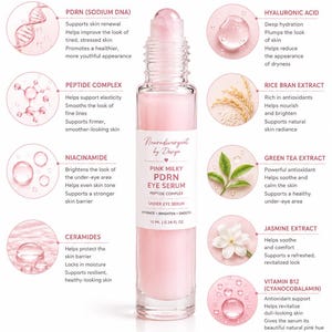 Sérum peptidique rose laiteux PDRN pour les yeux Rouleau de quartz rose hydratant éclaircissant sous le traitement des yeux image 2