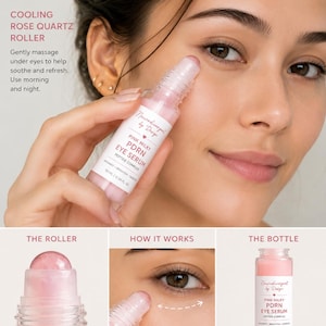 Sérum peptidique rose laiteux PDRN pour les yeux Rouleau de quartz rose hydratant éclaircissant sous le traitement des yeux image 4