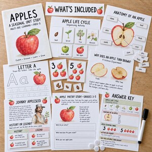 Apple Unit Study Printable – PreK–5 Homeschool Morning Basket (Digital Download)