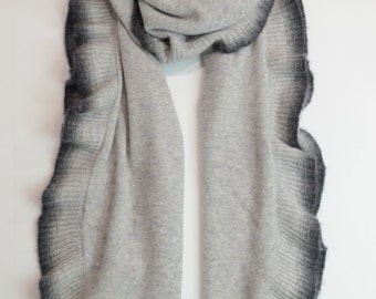 100% pure kasjmier gebreide omslagdoek