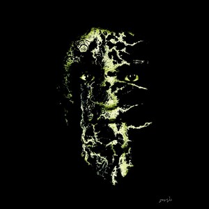 Arte originale / Stampa artistica su muro nero / Ritratto tatuato di Sergis Hadjiadamos