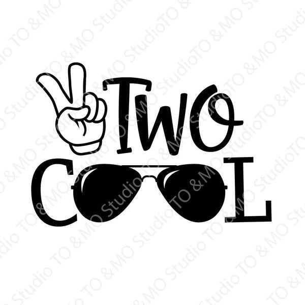 Two Birthday SVG, 2nd Birthday Svg, Two Cool Svg, Birthday Svg, Happy Birthday Svg, Birthday Boy Svg, Cricut, Silhouette Cut Files