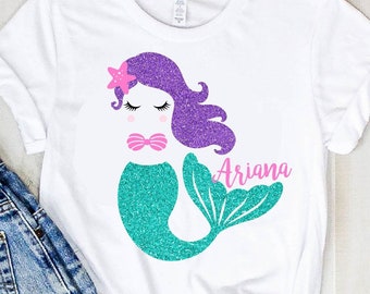 Mermaid SVG, Mermaid Monogram Svg, Cute Mermaid Svg, Mermaid Birthday Girl SVG, Sea Beach SVG, Cricut, Silhouette Cut Files