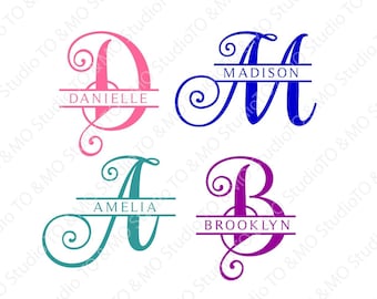 Monogram Svg, Monogram Alphabet Svg, Monogram Clipart, Flourish Alphabet SVG, Letter SVG, Cricut, Silhouette Cut Files