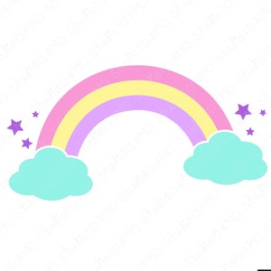 Rainbow SVG Rainbow Unicorn Svg Rainbow Clip Art Cute - Etsy