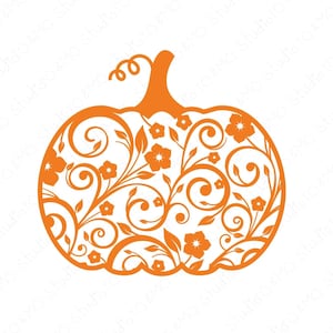 Fall Pumpkin SVG, Pumpkin Svg, Halloween Svg, Pumpkin Clipart, Thanksgiving SVG, Cricut, Silhouette Cut Files image 1