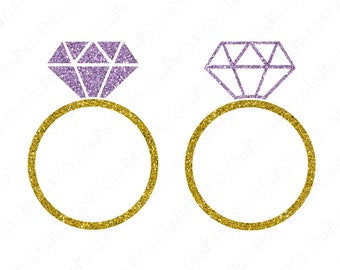 Diamond Ring Svg, Glitter Diamond Ring Svg, Engagement SVG, Wedding SVG, Ring Svg, Diamond Ring Cut Files, Cricut, Silhouette Cut Files