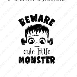 Cute Little Monster SVG, Monster Svg, Halloween Svg, Frankenstein Svg, Halloween Monster Svg, Cricut, Silhouette Cut Files