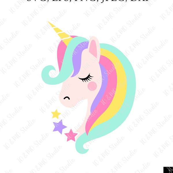 Unicorn SVG, Unicorn head Svg, Unicorn Clip Art, Unicorn Face SVG, Cute Unicorn SVG, Cricut, Silhouette Cut File Chevrons