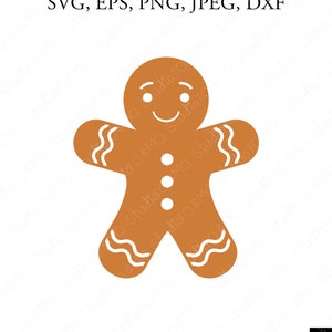 Christmas Gingerbread Svg, Christmas Svg, Gingerbread Man Svg, Gingerbread Man, Christmas Clip Art, Cut Files, Cricut, Silhouette File