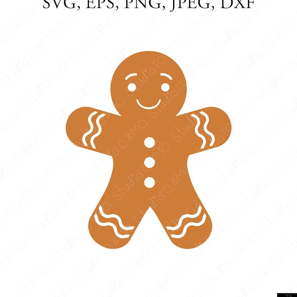 Christmas Gingerbread Svg, Christmas Svg, Gingerbread Man Svg, Gingerbread Man, Christmas Clip Art, Cut Files, Cricut, Silhouette File