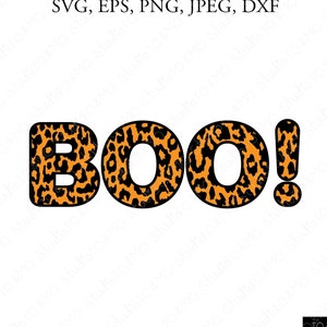 Boo Halloween Leopard Print Pumpkin SVG, Halloween Svg, Ghost Svg Svg, Boo Svg, Halloween Svg, Cricut, Silhouette Cut File