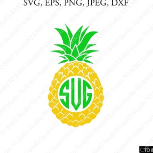 Pineapple Monogram SVG,Pineapple SVG, Summer Svg, Pineapple Clipart, SVG Files, Cricut, Silhouette Cut Files
