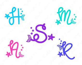 Download Mermaid Monogram Svg Etsy