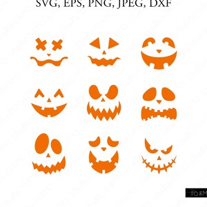Jack-O-Lantern Faces SVG, Pumpkin Faces Svg, Halloween Svg, Pumpkin Clipart, Thanksgiving SVG, Cricut, Silhouette Cut Files