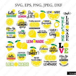 Lemon Svg, Lemon Svg Bundle, Summer Svg, Summer Svg bundle, Lemonade Svg, Hello Summer svg, SVG Files, Cricut, Silhouette Cut Files