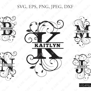 Monogram Svg, Monogram Alphabet Svg, Monogram Clipart, Flourish Alphabet SVG, Letter SVG, Cricut, Silhouette Cut Files