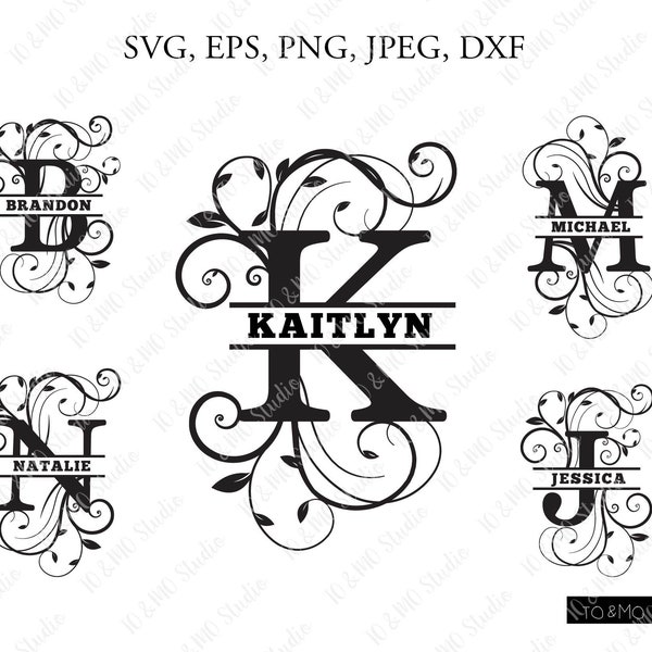 Monogram Svg, Monogram Alphabet Svg, Monogram Clipart, Flourish Alphabet SVG, Letter SVG, Cricut, Silhouette Cut Files