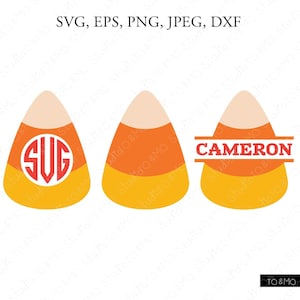 Candy Corn SVG, Halloween SVG, Monogramm SVG, Monogramm Clipart, Candy Corn Clipart SVG, Cricut, Silhouette geschnitten Dateien