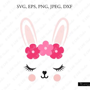 Bunny SVG, Cute Bunny Face Svg, Bunny Clip Art, Bunny Face SVG, Bunny Head SVG, Cricut, Silhouette Cut File Chevrons