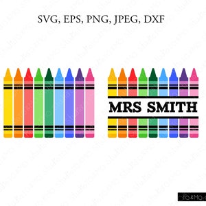 Crayon SVG Crayon Monogram Svg School Svg Teacher Svg - Etsy