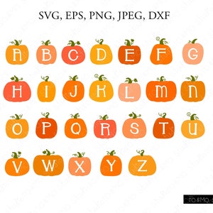 Pumpkin Monogram Svg, Pumpkin Svg, Pumpkin Alphabet Svg, Thanksgiving Svg, Halloween Svg, Pumpkin Cut Files, Cricut, Silhouette Cut Files