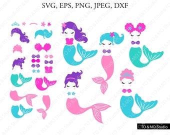 Download Mermaid Svg Bundle Etsy