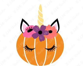 Unicorn pumpkin svg | Etsy Unicorn pumpkin svg