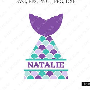 Mermaid SVG, Mermaid Monogram Svg, Mermaid  Tail Svg, Sea Mermaid Clipart, Sea Beach SVG, Cricut, Silhouette Cut Files