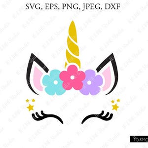 Unicorn SVG, Unicorn head Svg, Unicorn Clip Art, Unicorn Face SVG, Cute Unicorn SVG, Cricut, Silhouette Cut File Chevrons