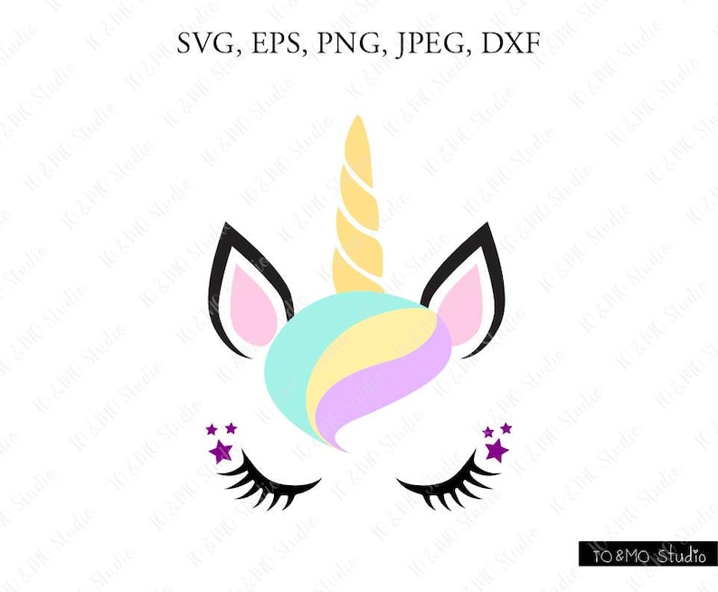 Unicorn SVG, Unicorn head Svg, Unicorn Clip Art, Unicorn Face SVG, Cute Unicorn SVG, Cricut, Silhouette Cut File Chevrons image 1