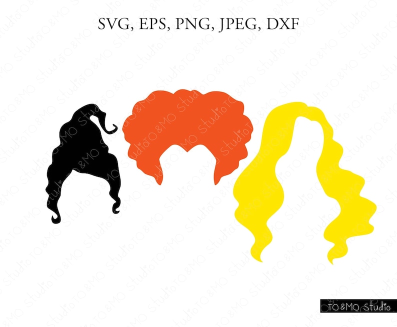 Hocus Pocus SVG, Sanderson Svg, Halloween Svg, Sanderson Sisters SVG, Monogram Clipart, Witch Hat SVG, Cricut, Silhouette Cut Files 