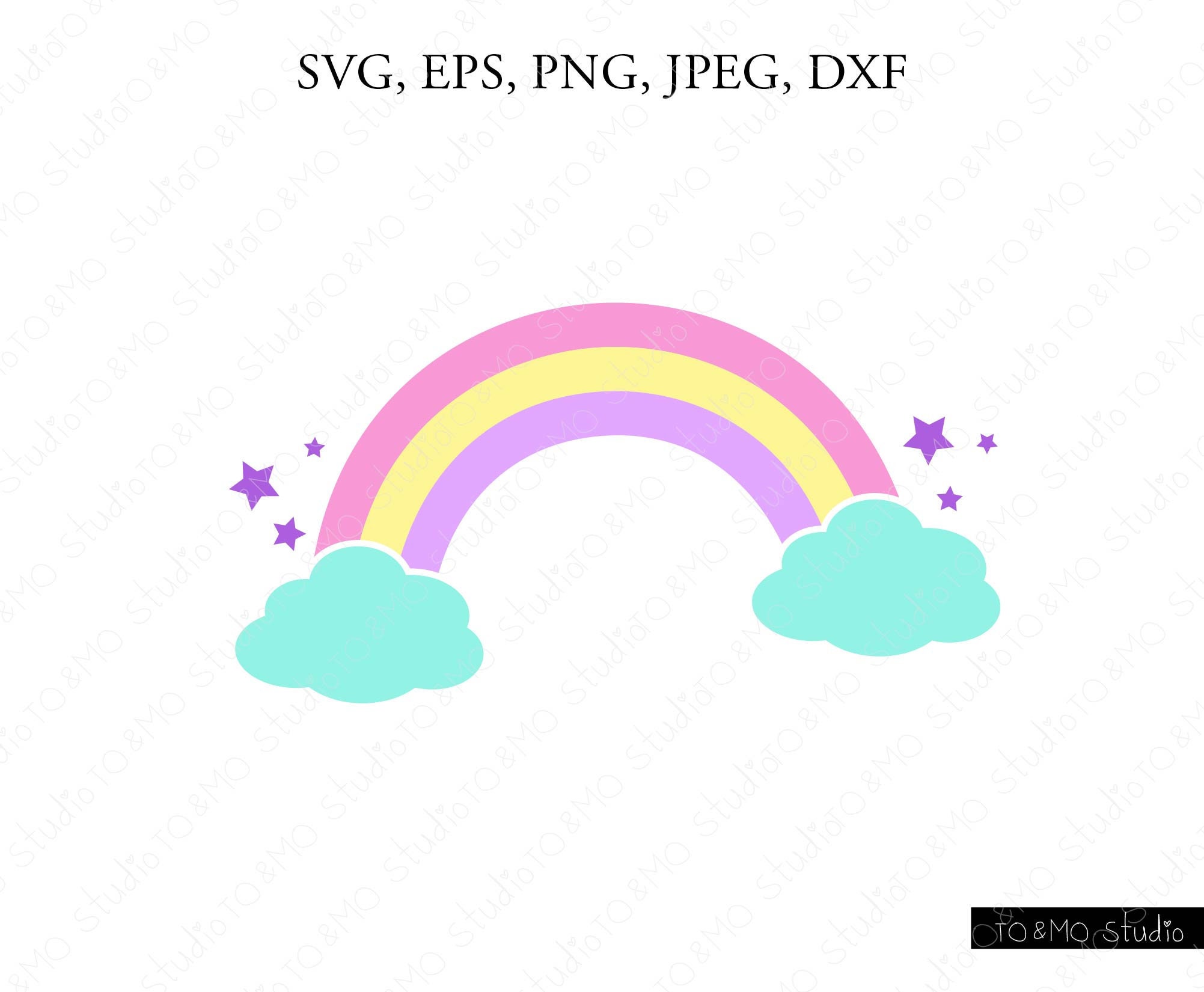 Rainbow SVG Rainbow Unicorn Svg Rainbow Clip Art Cute - Etsy