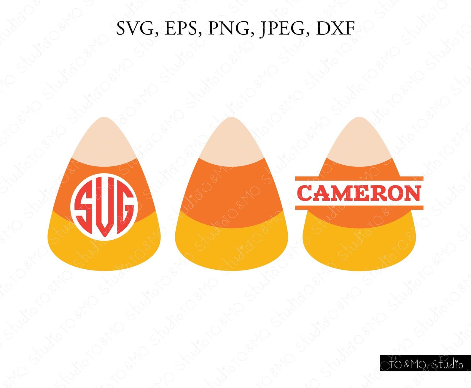 Candy Corn SVG Halloween Svg Monogram SVG Monogram Clipart | Etsy