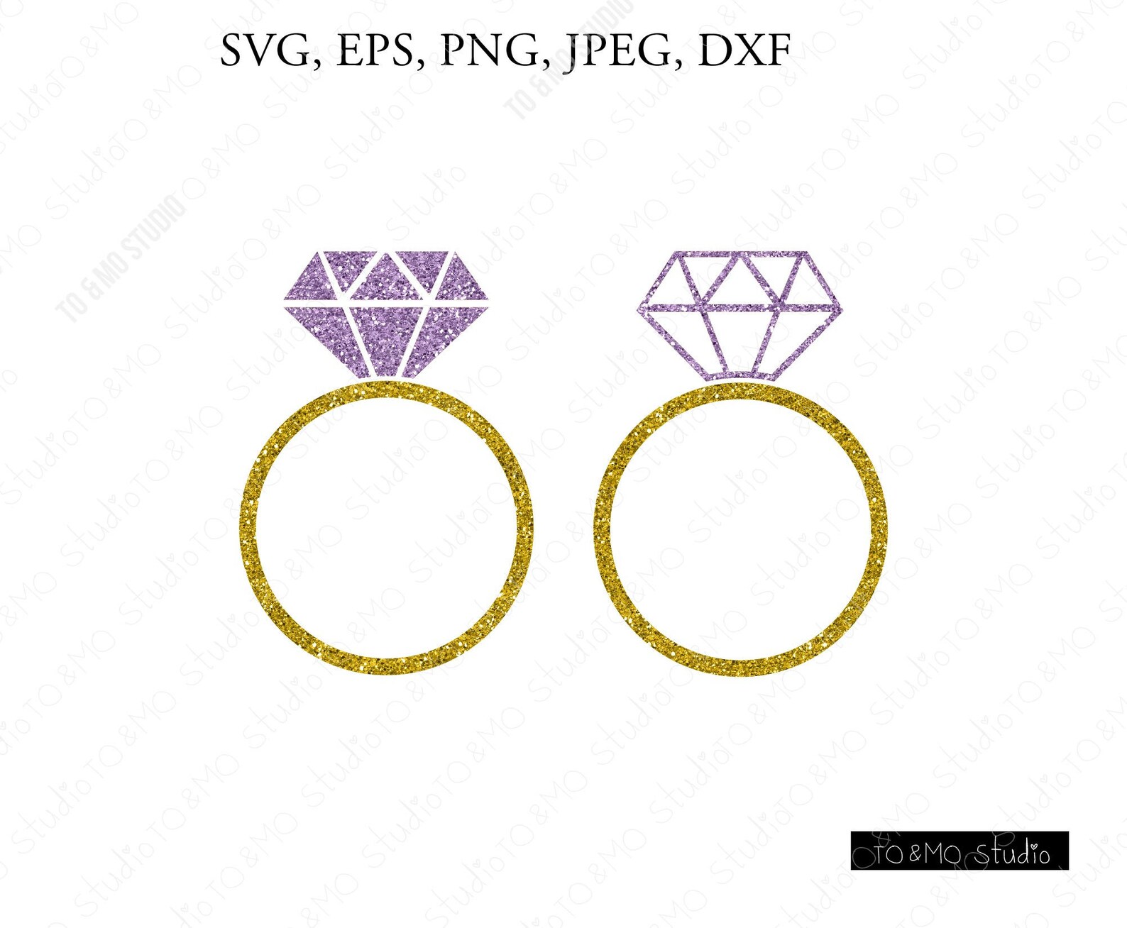 Diamond Ring Svg Glitter Diamond Ring Svg Engagement SVG Etsy