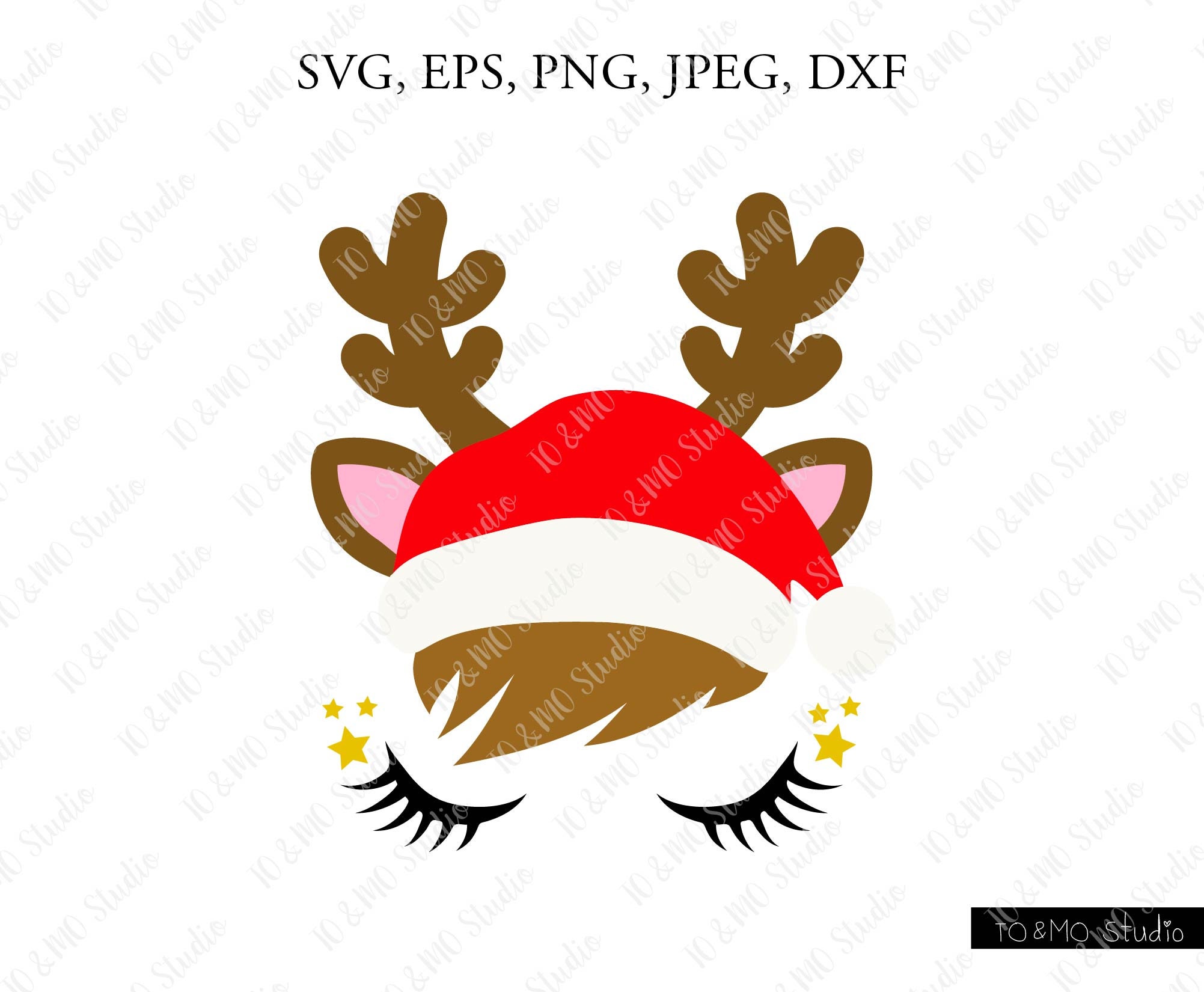 Reindeer SVG Reindeer Head Svg Reindeer Clip Art Reindeer | Etsy
