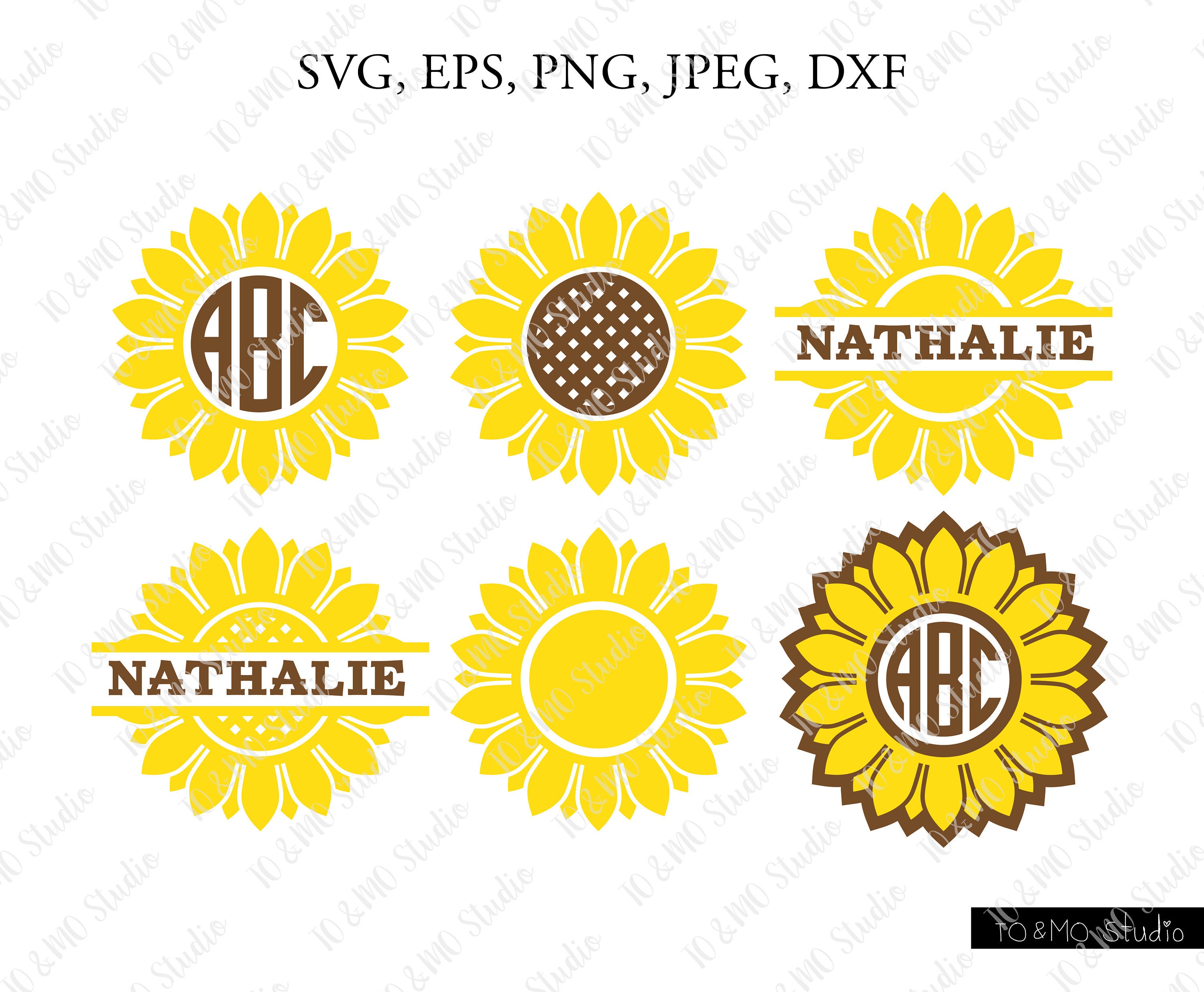 Download Sunflower SVG Sunflower Monogram Svg Flower Svg Sunflower ...