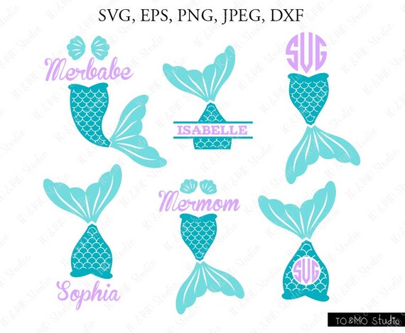 Mermaid Svg Mermaid Monogram Svg Cute Mermaid Svg Mermaid Etsy