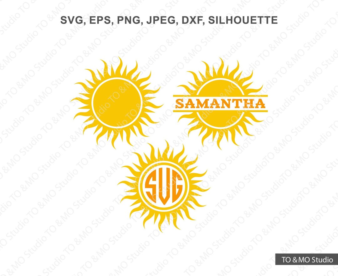 Sun Svg, Sun Monogram Svg, Summer Svg, Sun Clipart, Summer Sun SVG ...