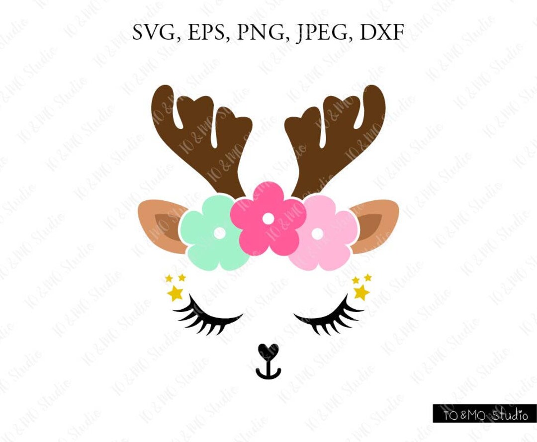Reindeer SVG, Reindeer Head Svg, Reindeer Clip Art, Reindeer Face SVG