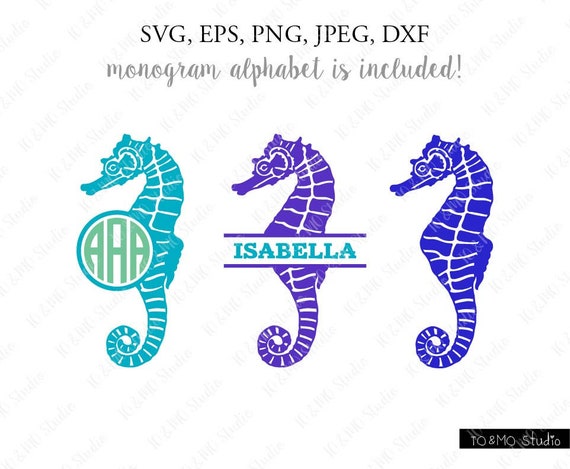 Seahorse Svg Seahorse Monogram Svg Monogram Svg Sea Clipart Etsy
