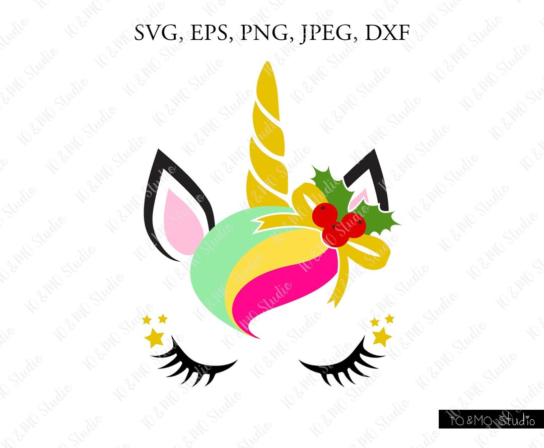 Unicorn SVG Christmas Svg Christmas Unicorn Head Svg - Etsy