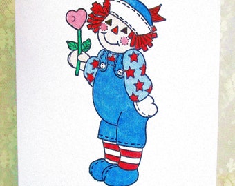 Raggedy Andy Greeting Card: Add a greeting or leave blank