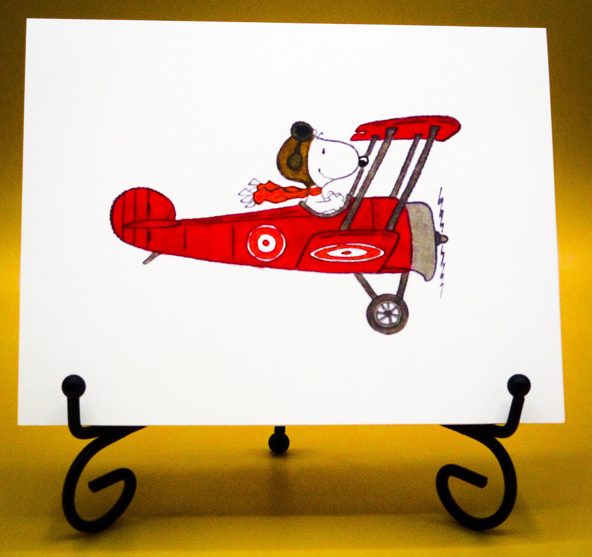 Snoopy Flying Ace Card Add a Greeting or Leave Blank Etsy