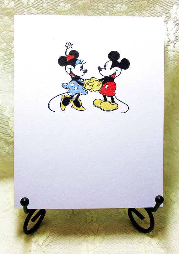 Mickey &amp; Minnie Mouse Card: Add a Greeting or Leave Blank | Etsy