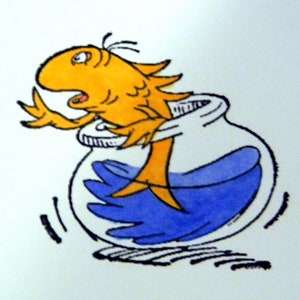 Dr. Seuss Goldfish Card: Add a Greeting or Leave Blank - Etsy