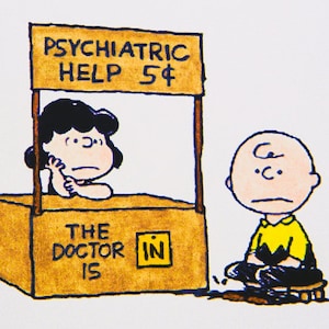 Charlie Brown & Lucy Psychiatrist is in Card: Customize with your choice of greeting zdjęcie 2